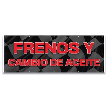 Signmission Frenos Y Cambio De Aceite Banner Concession Stand Food Truck Single Sided B-120-30063